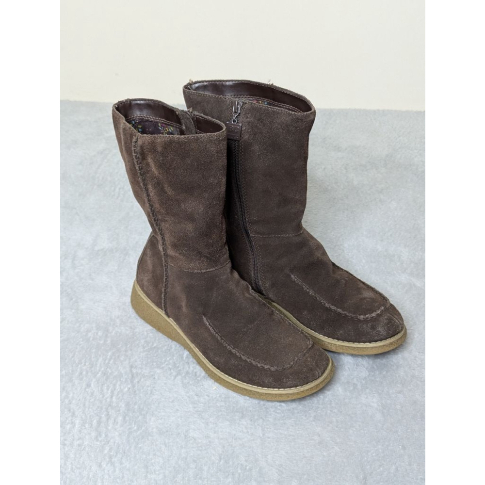 BC Footwear Boots Women's 8 Brown Suede Ankle Booties Vintage